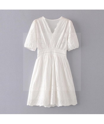 Robe boheme blanche dentelle commande en ligne