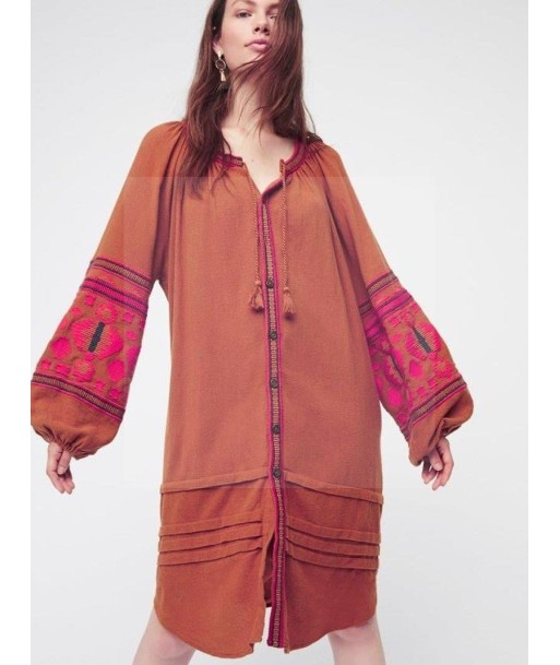 Robe style boho rouge l'achat 