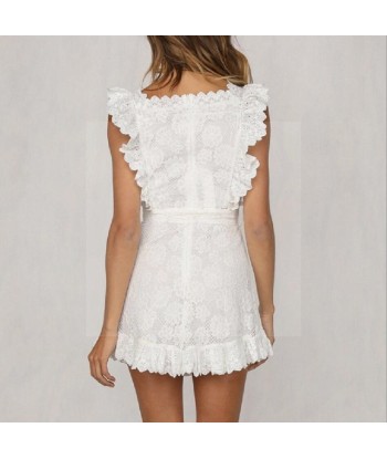 Robe longue ete style hippie chic blanche rembourrage situé sous