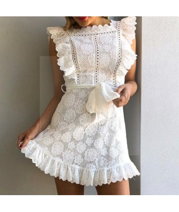 Robe longue ete style hippie chic blanche rembourrage situé sous