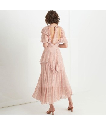 Robe longue esprit boheme chic rose poudré Livraison rapide