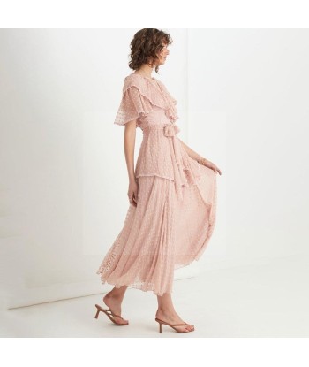 Robe longue esprit boheme chic rose poudré Livraison rapide