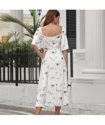 Robe blanche boheme mi longue pour bénéficier 