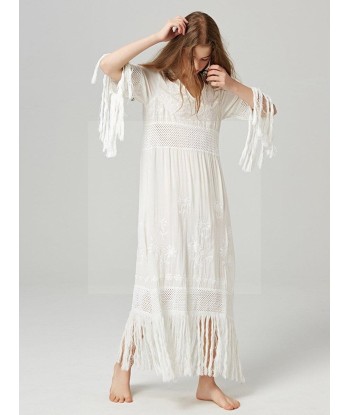 Robe longue boheme chic blanche livraison et retour toujours gratuits