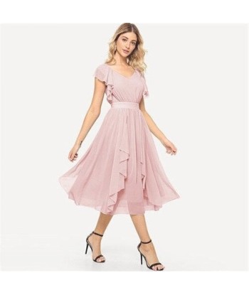 Robe longue esprit boheme chic rose JUSQU'A -70%! 