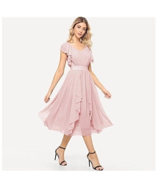 Robe longue esprit boheme chic rose JUSQU'A -70%! 