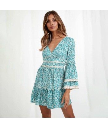 Robe style boheme turquoise Comparez plus de prix