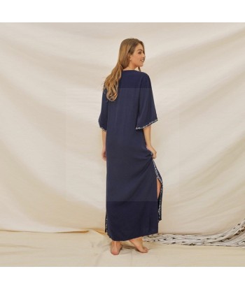 Robe longue boheme bleu marine pas cher