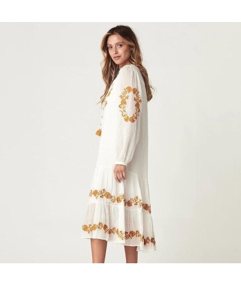 Longue robe blanche boheme de pas cher