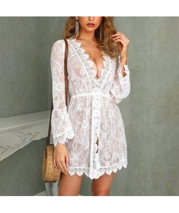 Robe boho blanche dentelle le des métaux précieux