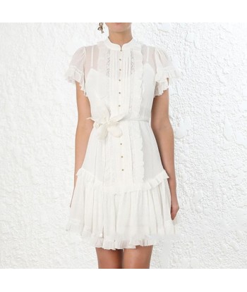 Robe blanche style hippie en stock