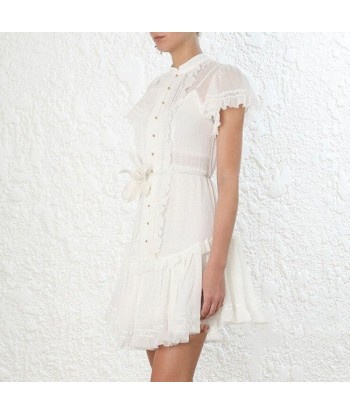 Robe blanche style hippie en stock