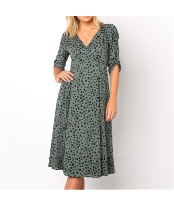 Robe verte longue style boheme pas cher