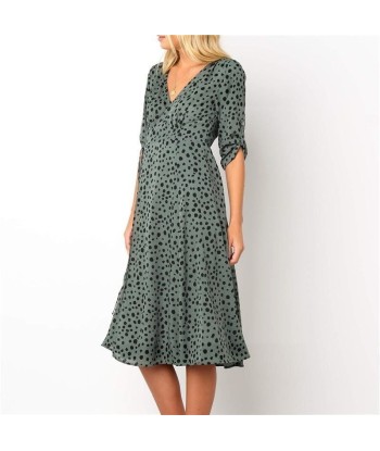 Robe verte longue style boheme pas cher