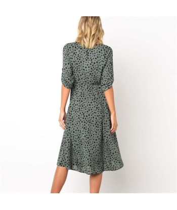 Robe verte longue style boheme pas cher