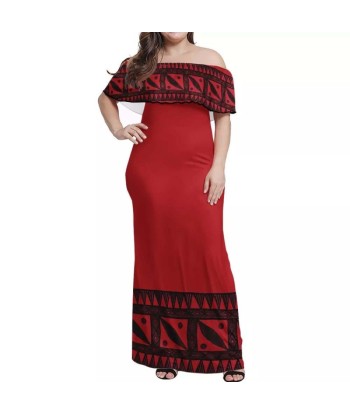 Robe longue rouge imprimée motif gatu Comment ça marche