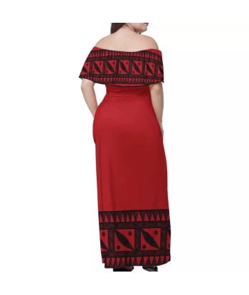 Robe longue rouge imprimée motif gatu Comment ça marche