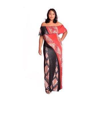 Robe bicolore rouge/noire motif acheter