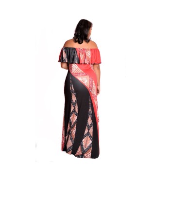 Robe bicolore rouge/noire motif acheter