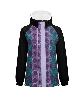 Veste parka imprimée violet/bleu pour femmes les ligaments