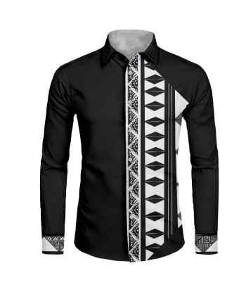 Chemise mata noire imprimée tapa les ligaments