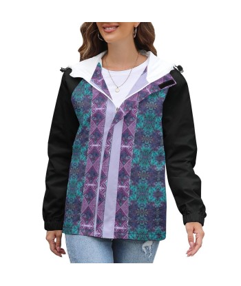 Veste parka imprimée violet/bleu pour femmes les ligaments