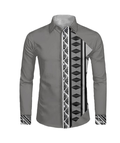 Chemise mata gris imprimée tapa Venez découvrir notre 