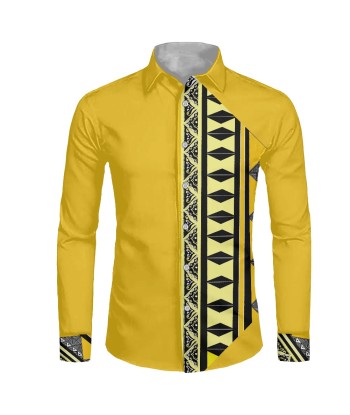 Chemise mata jaune imprimée tapa les ligaments