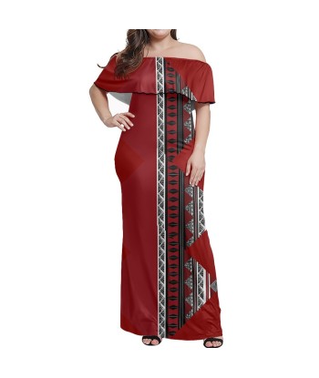 Robe épaule dénudé rouge bordeau En savoir plus