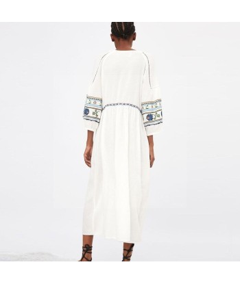 Robe blanche courte style boheme pas cher 