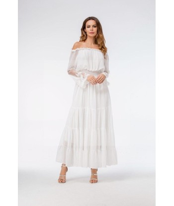 Robe boheme chic blanche longue des créatures d'habitude