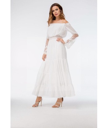 Robe boheme chic blanche longue des créatures d'habitude