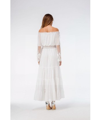 Robe boheme chic blanche longue des créatures d'habitude