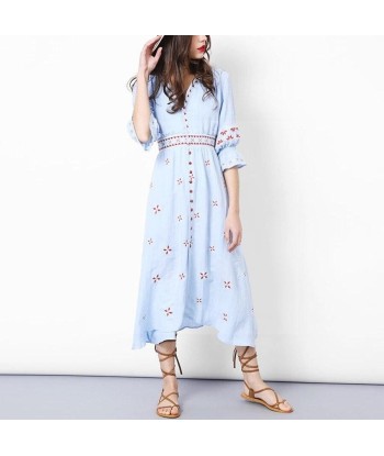 Robe longue boheme chic coton de la marque