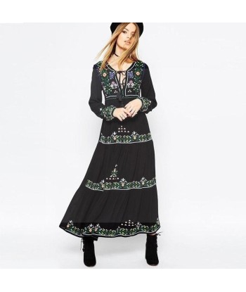 Robe longue esprit boheme chic manches longues et ras de cou vente chaude votre 