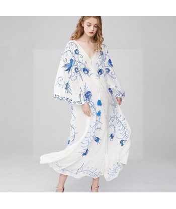 Robe boheme chic ecru d'Europe débarque