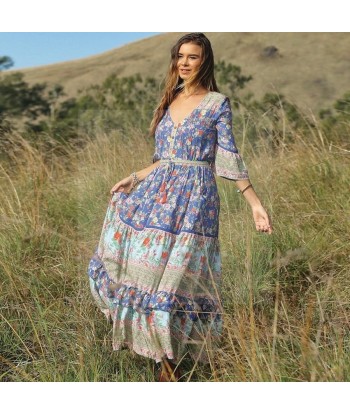 Robe bleu boho outlet