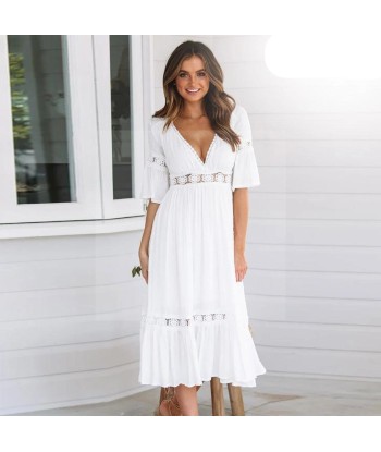 Robe blanche boheme dentelle chic chez Cornerstreet bien 