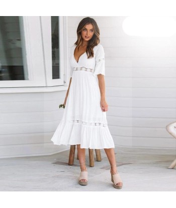 Robe blanche boheme dentelle chic chez Cornerstreet bien 